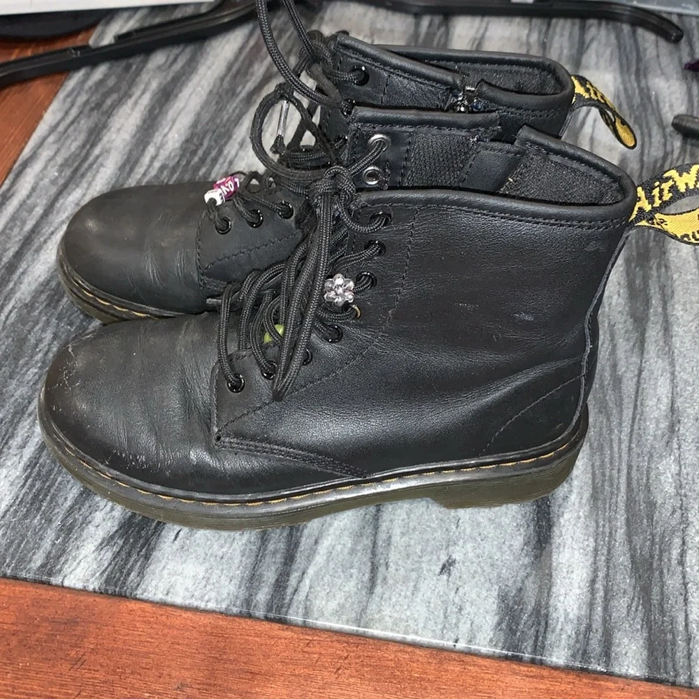 Dr. Martens Black Leather Boots size 2 youth